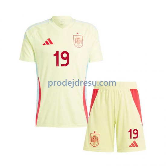 Španělsko Dresy Fotbal Lamine Yamal 19 Dětský Venkovní Euro 2024 Krátký rukáv