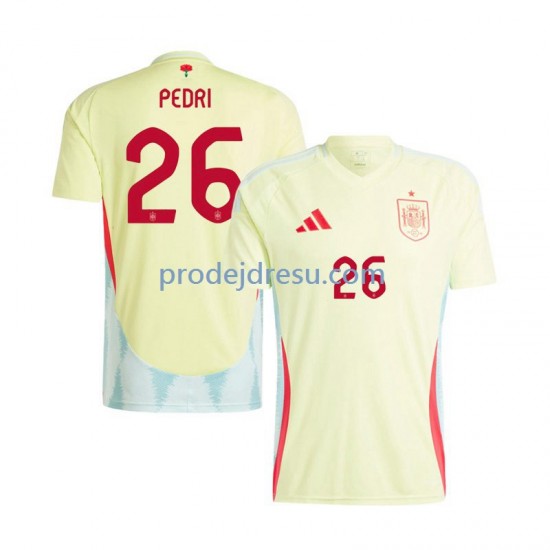 Španělsko Dresy Fotbal Pedri 26 Muž Venkovní Euro 2024 Krátký rukáv