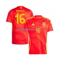 Španělsko Dresy Fotbal Rodrigo 16 Muž Domácí Euro 2024 Krátký rukáv