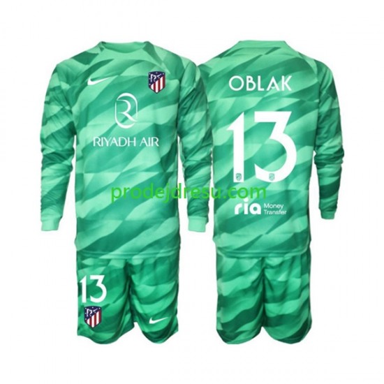 Atlético Madrid Dresy Fotbal Jan Oblak 13 Green color Brankářské Dětský Venkovní 2023-2024 Dlouhý rukáv