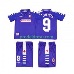 ACF Fiorentina Dresy Fotbal BATISTUTA 9 Retro Dětský Domácí 1998 1999 Krátký rukáv