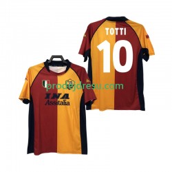 AS Řím Dresy Fotbal Totti 10 2000-2001 Retro Muž Domácí Krátký rukáv