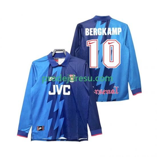 Arsenal Dresy Fotbal Bergkamp 10 1995 1996 Retro Muž Venkovní Dlouhý rukáv