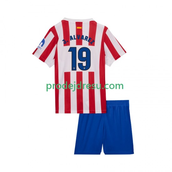 Atlético Madrid Dresy Fotbal Julian Alvarez 19 Dětský Domácí 2025-2026 Krátký rukáv