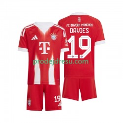 FC Bayern Mnichov Dresy Fotbal Alphonso Davies 19 Dětský Domácí 2025-2026 Krátký rukáv
