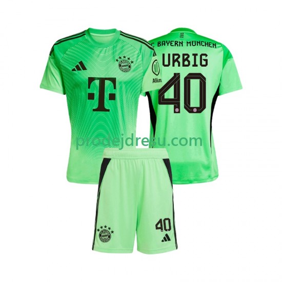 FC Bayern Mnichov Dresy Fotbal Jonas Urbig 40 Brankářské Dětský Domácí 2025-2026 Krátký rukáv