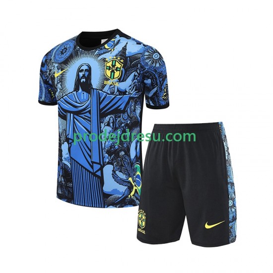 Brazílie JESUS Football Shirts Dětský Domácí 2024-2025 Krátký rukáv