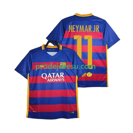 FC Barcelona Dresy Fotbal Neymar JR 11 2015-2016 Retro Muž Domácí Krátký rukáv