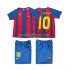FC Barcelona Dresy Fotbal RONALDINHO 10 Retro Dětský Domácí 2004 Krátký rukáv