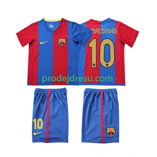 FC Barcelona Dresy Fotbal RONALDINHO 10 2007 Retro Dětský Domácí 2006 Krátký rukáv