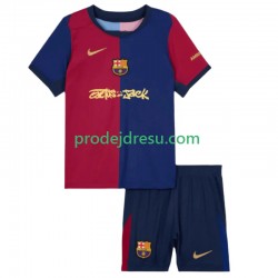 FC Barcelona Dresy Fotbal TRAVIS SCOTT Dětský Domácí 2024-2025 Krátký rukáv