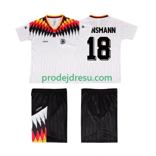 Německo Dresy Fotbal KLINSMANN 18 Retro Dětský Domácí 1994 Krátký rukáv