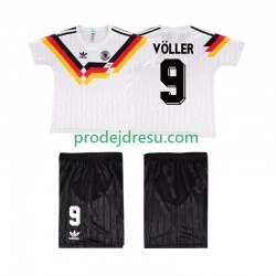 Německo Dresy Fotbal VOLLER 9 1990 Retro Dětský Domácí Krátký rukáv