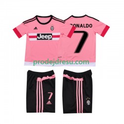 Juventus Dresy Fotbal Cristiano RONALDO 7 2015 2016 Retro Dětský Venkovní Krátký rukáv