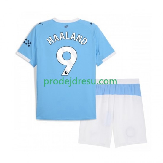 Manchester City Dresy Fotbal Erling Haaland 9 Dětský Domácí 2025-2026 Krátký rukáv