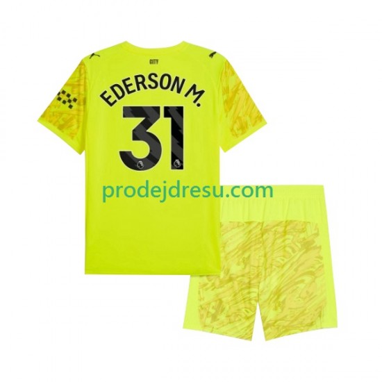 Manchester City Dresy Fotbal Ederson Moraes 31 Brankářské Dětský Alternativní 2025-2026 Krátký rukáv