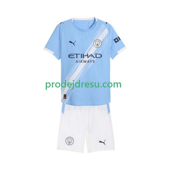 Manchester City Dresy Fotbal Dětský Domácí 2025-2026 Krátký rukáv