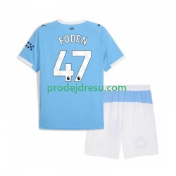Manchester City Dresy Fotbal Phil Foden 47 Dětský Domácí 2025-2026 Krátký rukáv