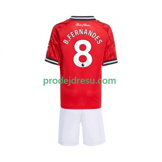 Manchester United Dresy Fotbal Bruno Fernandes 8 Dětský Domácí 2025-2026 Krátký rukáv