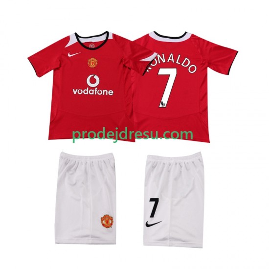 Manchester United Dresy Fotbal Cristiano Ronaldo 7 Retro Dětský Domácí 2004 2006 Krátký rukáv