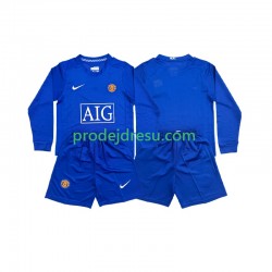 Manchester United Dresy Fotbal Retro Dětský Venkovní 2008 Dlouhý rukáv
