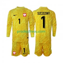 Polsko Dresy Fotbal Szczesny 1 Brankářské Dětský Domácí 2024 Dlouhý rukáv