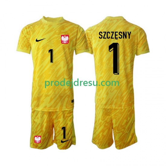 Polsko Dresy Fotbal Szczesny 1 Brankářské Dětský Domácí 2024 Krátký rukáv