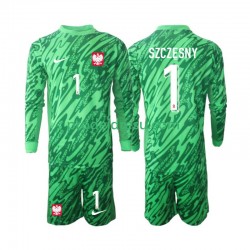 Polsko Dresy Fotbal Szczesny 1 Brankářské Dětský Alternativní 2024 Dlouhý rukáv