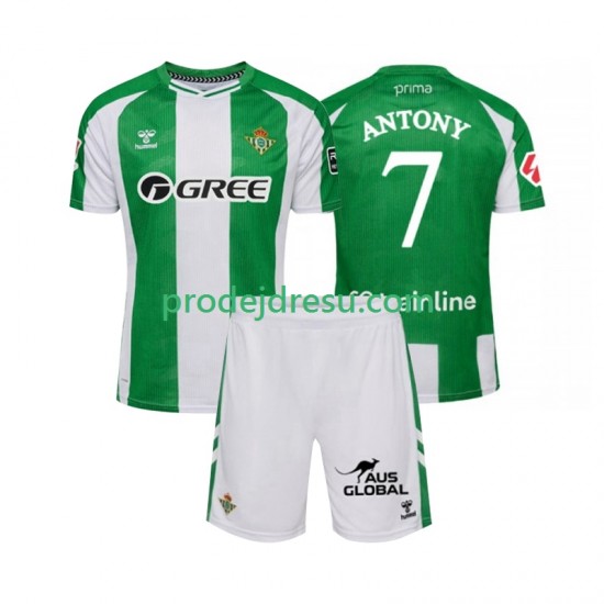Real Betis Dresy Fotbal Antony 7 Dětský Domácí 2025-2026 Krátký rukáv