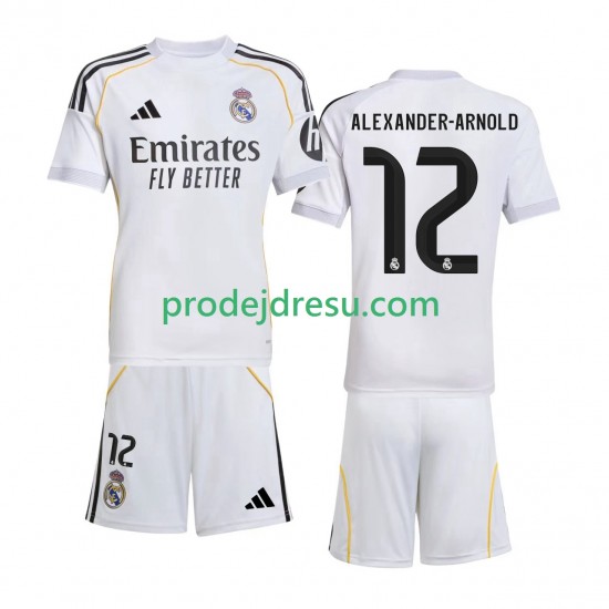 Real Madrid Dresy Fotbal Alexander-Arnold 12 Dětský Domácí 2025-2026 Krátký rukáv