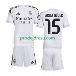 Real Madrid Dresy Fotbal Arda Guler 15 Dětský Domácí 2025-2026 Krátký rukáv