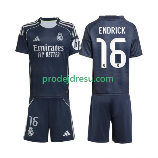 Real Madrid Dresy Fotbal Endrick 16 Dětský Venkovní 2025-2026 Krátký rukáv