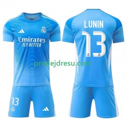 Real Madrid Dresy Fotbal Andriy Lunin 13 Brankářské Dětský Domácí 2025-2026 Krátký rukáv