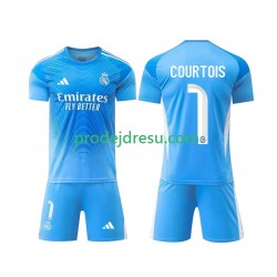 Real Madrid Dresy Fotbal Thibaut Courtois 1 Brankářské Dětský Domácí 2025-2026 Krátký rukáv