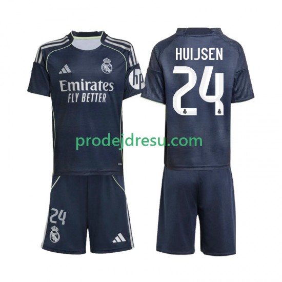Real Madrid Dresy Fotbal Huijsen 24 Dětský Venkovní 2025-2026 Krátký rukáv