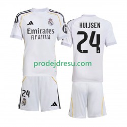 Real Madrid Dresy Fotbal Huijsen 24 Dětský Domácí 2025-2026 Krátký rukáv