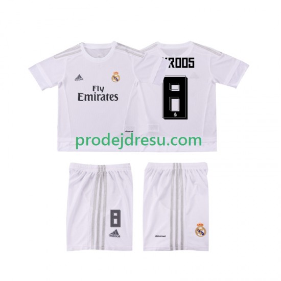 Real Madrid Dresy Fotbal KROOS 8 2015 2016 Retro Dětský Domácí Krátký rukáv