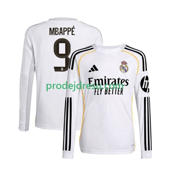 Real Madrid Dresy Fotbal Mbappé Kylian 9 Muž Domácí 2025-2026 Dlouhý rukáv