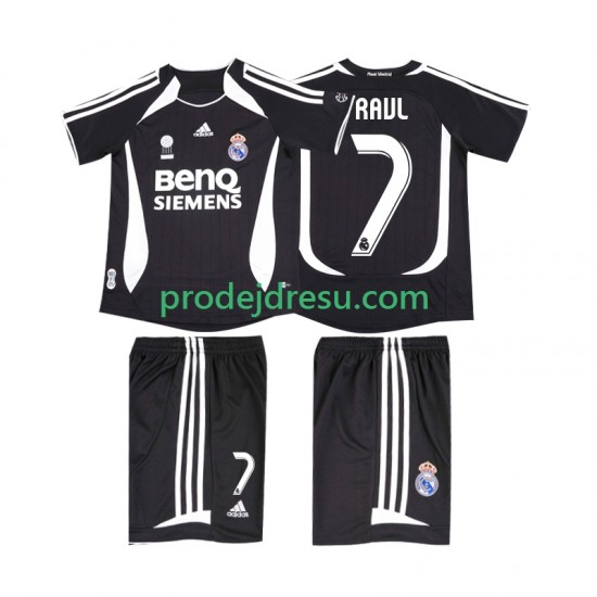 Real Madrid Dresy Fotbal RAUL 7 2007 Retro Dětský Venkovní 2006 Krátký rukáv