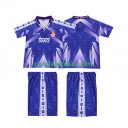 Real Madrid Dresy Fotbal 1996-1997 Retro Dětský Venkovní Krátký rukáv