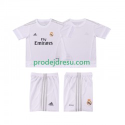 Real Madrid Dresy Fotbal 2015 2016 Retro Dětský Domácí Krátký rukáv