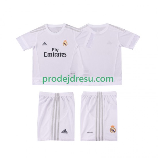Real Madrid Dresy Fotbal 2015 2016 Retro Dětský Domácí Krátký rukáv