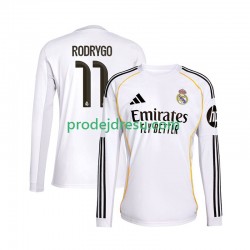 Real Madrid Dresy Fotbal Rodrygo 11 Muž Domácí 2025-2026 Dlouhý rukáv