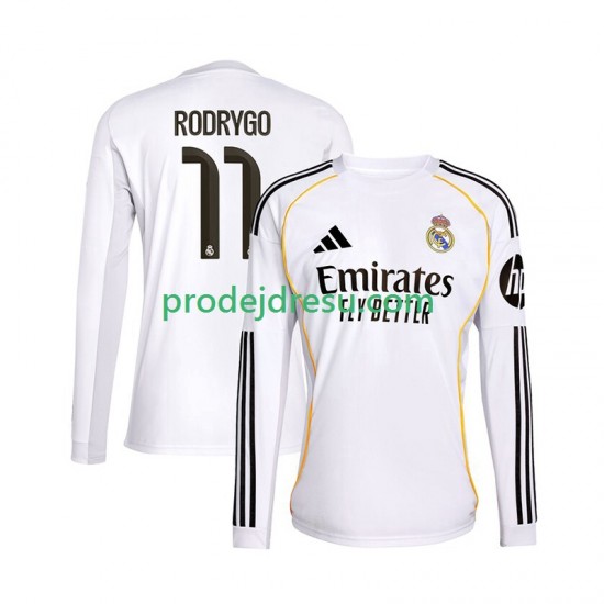 Real Madrid Dresy Fotbal Rodrygo 11 Muž Domácí 2025-2026 Dlouhý rukáv