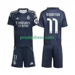 Real Madrid Dresy Fotbal Rodrygo 11 Dětský Venkovní 2025-2026 Krátký rukáv
