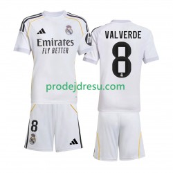 Real Madrid Dresy Fotbal Valverde 8 Dětský Domácí 2025-2026 Krátký rukáv