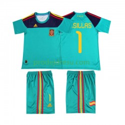 Španělsko Dresy Fotbal Casillas 1 Retro Dětský Domácí 2010 Krátký rukáv