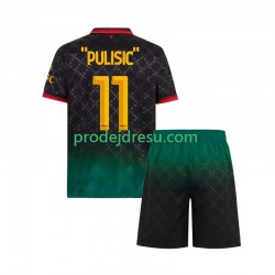 AC Milán Dresy Fotbal Christian Pulisic 11 Dětský Čtvrtý 2024-2025 Krátký rukáv