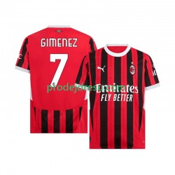 AC Milán Dresy Fotbal Santiago Gimenez 7 Muž Domácí 2024-2025 Krátký rukáv