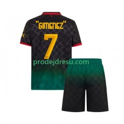 AC Milán Dresy Fotbal Santiago Gimenez 7 Dětský Čtvrtý 2024-2025 Krátký rukáv